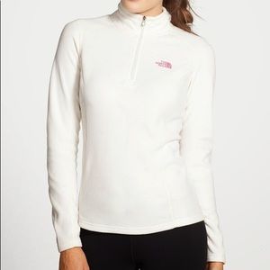TNF North Face Quarter 1/4 Zip White Fleece XS